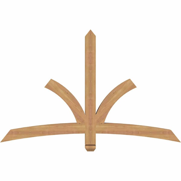 Ekena Millwork Davenport Timber Gable Bracket, Western Red Cedar, 60"W x 38"H x 3 1/2"D x 3 1/2"F, 15/12 Pitch GBW060X38X0404DAV00SWR - main